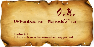 Offenbacher Menodóra névjegykártya